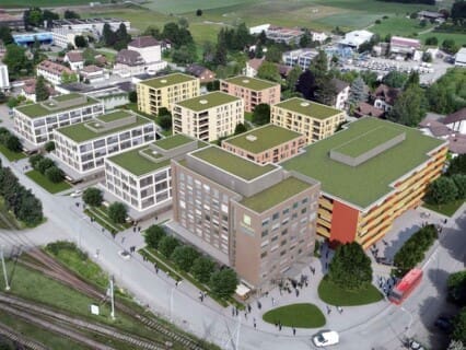 Siedlung Wohn und Gewerbebauten - 3D Visualisierung