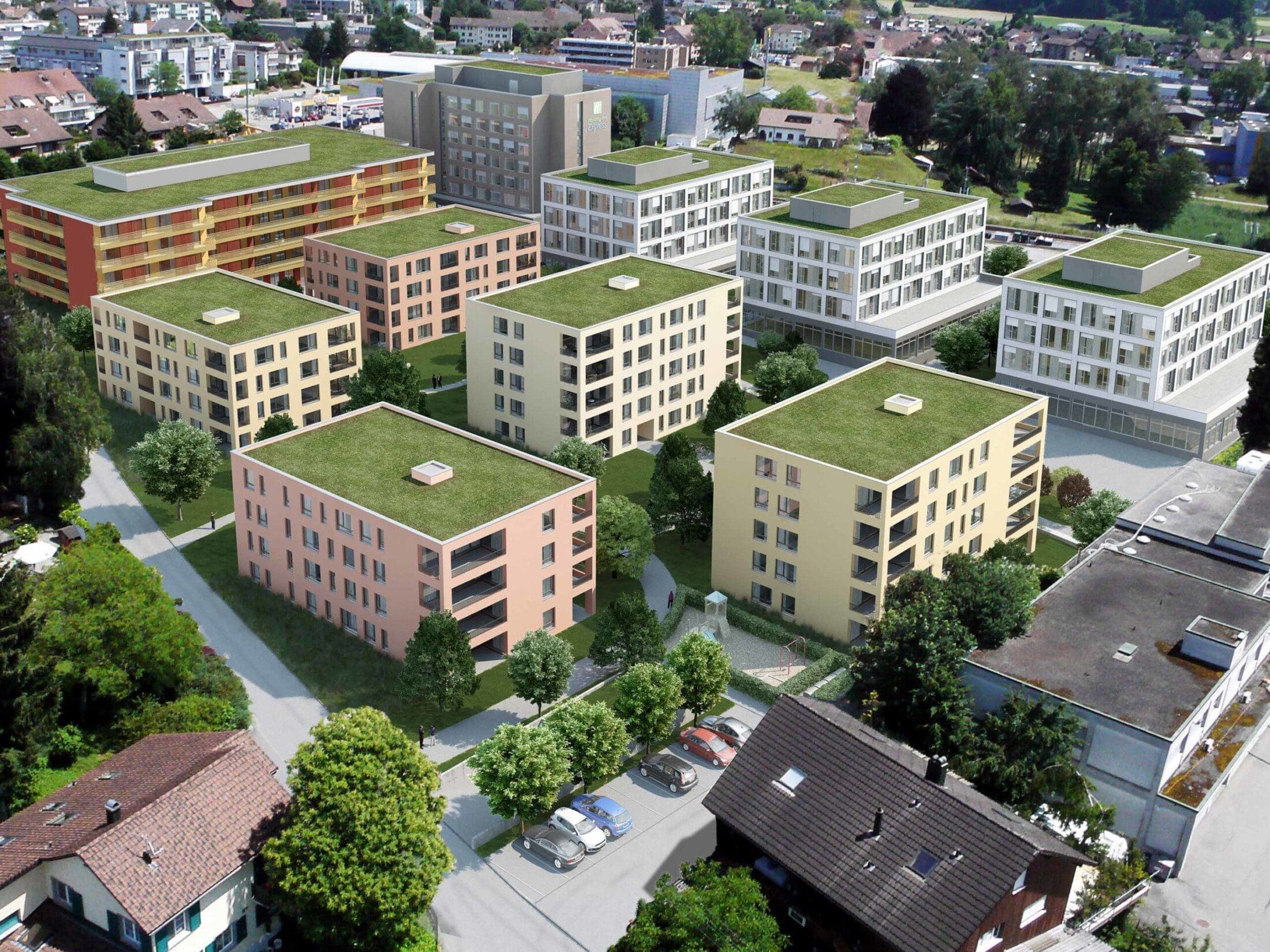 Siedlung Wohnbauten - Architektur Visualisierung Zürich
