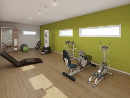 3D Rendering Innenraum Wohnung - Sportbereich