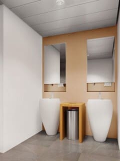 3D Visualisierung Innenraum Toilette Büro Gebäude